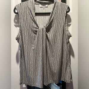 Kasper Monochrome Polka Dot Blouse